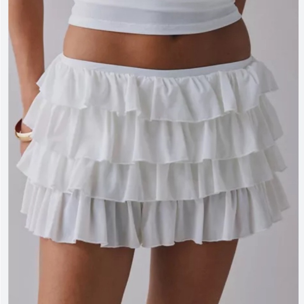 Out From Under Cammy Ruffle Trim Micro Skort Cloud Dancer XL NWT Coquette